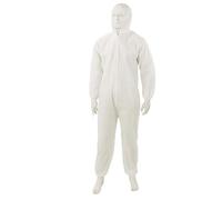 Dapetz ® Disposable Paper Suit Protective Overall Coveralls Large 128cm 50" Non-woven Polypropylene Coverall With Hood, Zip Fastening for Secure Fit
