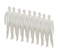 Dapetz Disposable Paper Suit Protective Overall Coveralls Medium 120Cm 46" Non-Woven Coverall Zip-Up Front Elasticated Hood 10Pcs