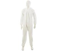 Dapetz ® Disposable Paper Suit Protective Overall Coveralls XL 136cm 54", 40 GSM Non-Woven Polypropylene Coverall with Hood, Zip Fastening for Secure fit
