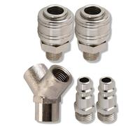 Dapetz ® Euro Airline 3 Way Connector Y Piece Quick Release Easy Change Fittings for Compressor Connects Multiple Air Hose Outlet