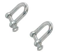 Dapetz® Galvanised Commercial D-Shackle Ring Shackles with Screw Lock Heavy Duty Steel Durable Hook Ring for Towing and Outdoor Activities Camping, Sports Accessories M10 - Pack of 2