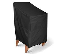 Dapetz ® Garden Stacking Chair Cover Water Repellent Windproof Anti UV 420D Polyester Reclining Garden Deck Chair Covers 65x75x85/120cm Black