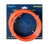 Dapetz ® Gas Hose Pipe 2m for Propane Butane LPG Gas BBQ Camping Motorhome with 2 Clips Compatible with All 8mm Hose End Regulator