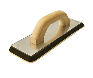 Dapetz ® Grout Float EVA Foam Float Sponge Pad on Rubber Base With Polished Aluminum Back, Tile Grouting Float Wooden Grip Handle, Suitable for Professional or Domestic Use 305 x 100mm