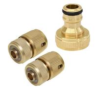 Dapetz ® Hose End Quick Connectors Fitting 1/2" Hose Pipe Solid Brass Hose Connectors with Auto Water Stop Fit Female Quick Connector Adapter for 1/2 Inch Compression Garden Hose 3 piece