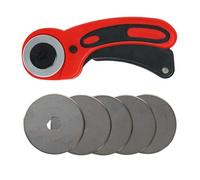 Dapetz ® Premium Rotary Cutter with 5pcs Blades 45mm - Sharp Rotary Cutter for Fabric, Fabric Rotary Cutter, Material Cutter Wheel, Fabric Cutter Wheel - Ideal for Sewing, Quilting & Craft Projects