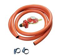 Dapetz ® Hand Wheel Propane Gas Regulator Kit 2 Metre 8mm ID Hose Pipe And 2 Clips 37mbar Low Pressure