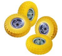 Dapetz Puncture Burst Proof Solid Rubber Sack Truck Trolley Wheels Spare Tyres 4Pcs