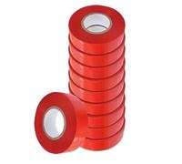 Dapetz ® Red Electrical Tape 19mm x 33m 10 Roll of Strong Self-Adhesive PVC Insulation Tape for Insulating, Repairing and Protecting Electrical Wires