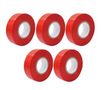 Dapetz ® Red Electrical Tape 19mm x 33m 5 Roll of Strong Self-Adhesive PVC Insulation Tape for Insulating, Repairing and Protecting Electrical Wires