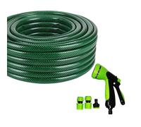Dapetz® Reinforced Hose Pipe Connectors Set - Anti Kinking Garden Hose, 50M Flexi Hose, Durable Hosepipe for Garden, Pond Hose,Pipe Connector, Tap Connector & Fittings Kit