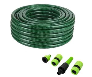Dapetz® Reinforced Hose Pipe Connectors Set - Anti Kinking Garden Hose, 50M Flexi Hose, Durable Hosepipe for Garden, Pond Hose, Pipe Connector, Tap Connector & Fittings Kit