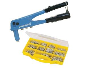 Dapetz ® Rivet Gun Set 4-in-1, Pop Rivet Gun Kit with 650 Rivet Nuts, 2.4mm 3.2mm 4mm 4.8mm, Hand Riveter Rivet Gun for Metal, Wood and Plastic