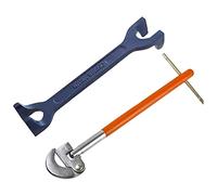 Dapetz ® Set of 15mm 22mm Fixed Basin Wrench & 11" Adjustable TAP NUT Spanner Bath Sink PVC Grip High Carbon Cast Iron Steel Multi-Function Universal fitings