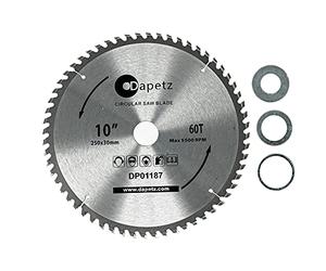 Dapetz ® TCT Circular Wood Fine Cut Saw Blade 250mm x 30mm 40 & 60 Teeth, 22.2mm Rings Mitre Hardened Tempered Fits A Multitude of Circular Saws