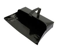 Dapetz ® Traditional Large Metal Dustpan Hooded Design With Handle Cleaning Scoop Dust Collector For Cleaning Tasks Home, Workshop & Garden Black 1PC
