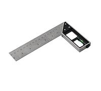 Dapetz ® Tri & Mitre Square Cast Aluminium Stock with Matt Finish, Built-in Spirit Level, 45° Angle Stainless Steel Blade Marked with Imperial and Metric Graduations On Both Sides
