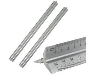 Dapetz ® Tri Scale Metal Ruler 2Pcs 30cm 12" / 300mm Aluminum Triangular Scale Ruler Metric 1:20, 1:25, 1:50, 1:75, 1:100, 1:125 Standard 12 Inch for Architects, Students, Draftsman and Engineers