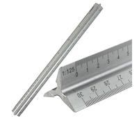Dapetz ® Triangular Aluminium Tri Scale 300mm Metal Ruler Architects Engineers Rule 12" Cast Aluminium Scale Rule With Triangular Body For Safer Cutting