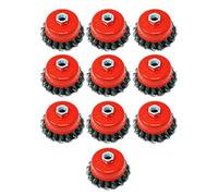 Dapetz ® Twist Knot Wire Cup Brush 3" 75mm for 115mm Angle Grinders M14 Thread for Metal and Stone Working, Cleaning, Surface Preparation and Fabrication Tasks 10X