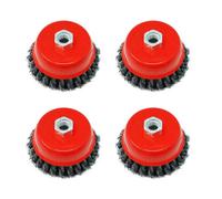 Dapetz Twist Knot Wire Wheel Cup Brush 4" M14 For 4 1/2" 110mm Angle Grinder 4Pcs