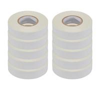 Dapetz White Electrical Tape, 18mm X 33M, Flame Retardant Strong Self-Adhesive Pvc Insulation Tape For Insulating 10 Rolls