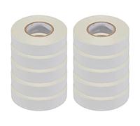Dapetz ® White Electrical Tape 19mm x 33m 10 Roll of Strong Self-Adhesive PVC Insulation Tape for Insulating, Repairing and Protecting Electrical Wires