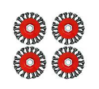 Dapetz ® Wire Brush For Angle Grinder M14 Thread Wire Wheel Cup Twist Knot Semi Flat Brush Removal Weld Cleaning And Sanding Angle Grinder 100mm 4PCS