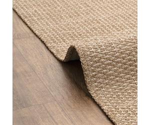 DAPHNE HOME DECOR Jute Area Rug, Machine Washable Rug For Garden, Kitchen, Bedroom, Dining Room and Living Room, Soft Short Pile, Kid Pet Friendly Rug (Brown & Ivory - Caria, 120X180 CM)