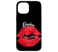 Daphne Red Lips Personalized First Name Case for iPhone 15
