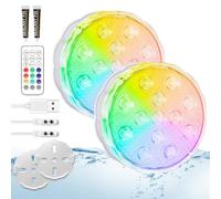 daphomeu 2 Pack Rechargeable Pool Lights with Remote