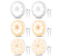 daphomeu USB Rechargeable Motion Sensor Lights Indoor, 3 Mode Night Lights for Bedroom, Hallway, Kitchen, Stair Wardrobe (6)
