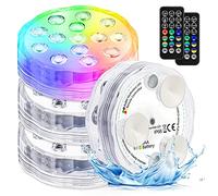 daphomeu Waterproof Pool Lights Submersible LED Light with Remote