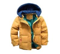DaPongZhi Toddler Kids Boys Girls Winter Warm Long Sleeve Jacket Removable Hooded Outerwear Coats Windproof Thick Down Coat for School,Ski,Sport,Travalling Age 4-9 Years Yellow