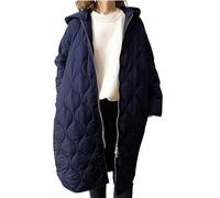 DaPongZhi Women's Fashionable Cotton Coats,Oversized Rhombus Plaid Cotton Coats, Winter Long Hooded Outwear, Ladies Large Size Windproof Jackets With Hood
