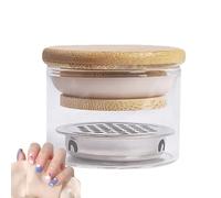 Dappen Dish - 1.89 inches Nail Brush Cleaner Cup, adjustable Crystal Monomer Dish, Reliable Nails Glass Cups with Lid | Portable Nail ashing Cup Holder for Home Use & NailSalon Manicure Tools
