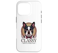 Dapper Boston Terrier, Classy Since Forever Case for iPhone 16 Pro
