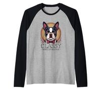 Dapper Boston Terrier, Classy Since Forever Raglan Baseball Tee