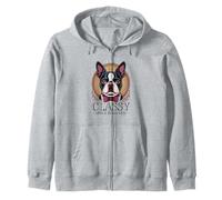 Dapper Boston Terrier, Classy Since Forever Zip Hoodie
