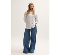 Dapper Double Placket Stripe Shirt In White Lily and Lionel White 10