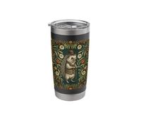 Dapper Hedgehog William Morris Style Floral Stainless Steel Insulated Tumbler