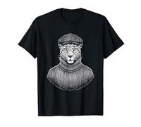 Dapper Leopard Flat Cap Turtleneck T-Shirt