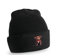 Dapper Pitbull Puppy Dog With Red Bow Tie Beanie Animal Lover Pet Owner Dog Birthday Gift For Him And Her O/S