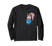 Dapper Pocket Squirrel - Cute Cartoon Animal with Bow Tie Long Sleeve T-Shirt