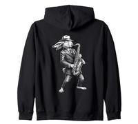 Dapper Rabbit Saxophone Jazz Zip Hoodie