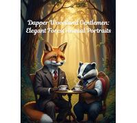Dapper Woodland Gentlemen: Elegant Forest Animal Portraits: 33 Bold & Easy Illustrations: Dapper Woodland Animals Adult Coloring Book for Relaxation