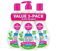 Dapple Baby, Bottle and Dish Soap Dish Liquid Plant Based Hypoallergenic 1 Pump Included Fluid Ounces Packaging May Vary, Fragrance Free, Fragrance Free, 50.7 Fl Oz, (Pack of 3)
