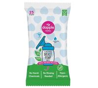Dapple Baby Breast Pump Wipes, 25 Count, Fragrance Free, Plant Based & Hypoallergenic, Removes Milk Residue, Taste-Free, Convenient Wipes Pouch