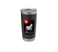 Dapple Gray Horse Under a Blood Moon Stainless Steel Insulated Tumbler
