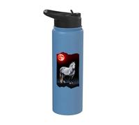 Dapple Gray Horse Under a Blood Moon Stainless Steel Insulated Water Bottle